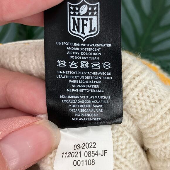 47 NFL Football Green Bay Packer Yellow White Stripe Knit Logo Winter Beanie Hat - Picture 7 of 7